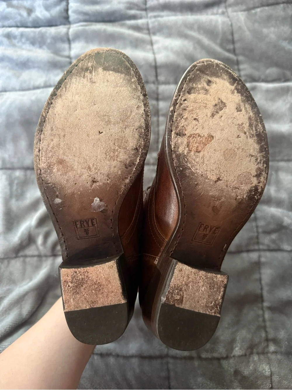 Frye Chestnut Brown Leather Lace-Up Ankle Booties